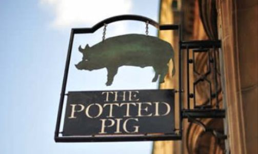 The Potted Pig sign