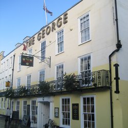 The entrance to the George hotel