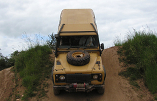 One of the 4x4 jeeps in action