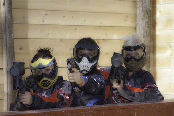 A group of people enjoying Action Paintball