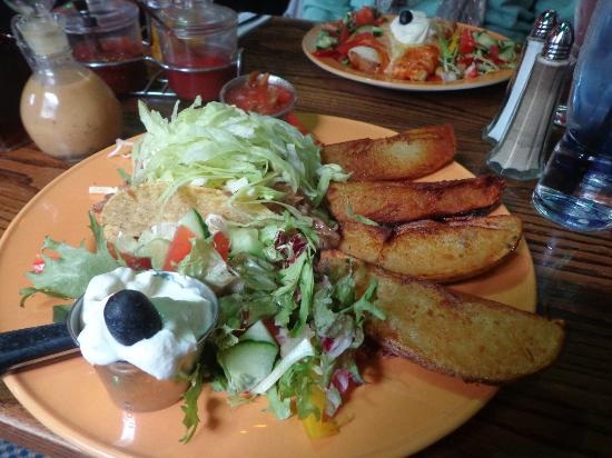 A plate of mexican food at Mambo Jambo.