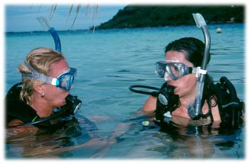 Scuba diving training in open water